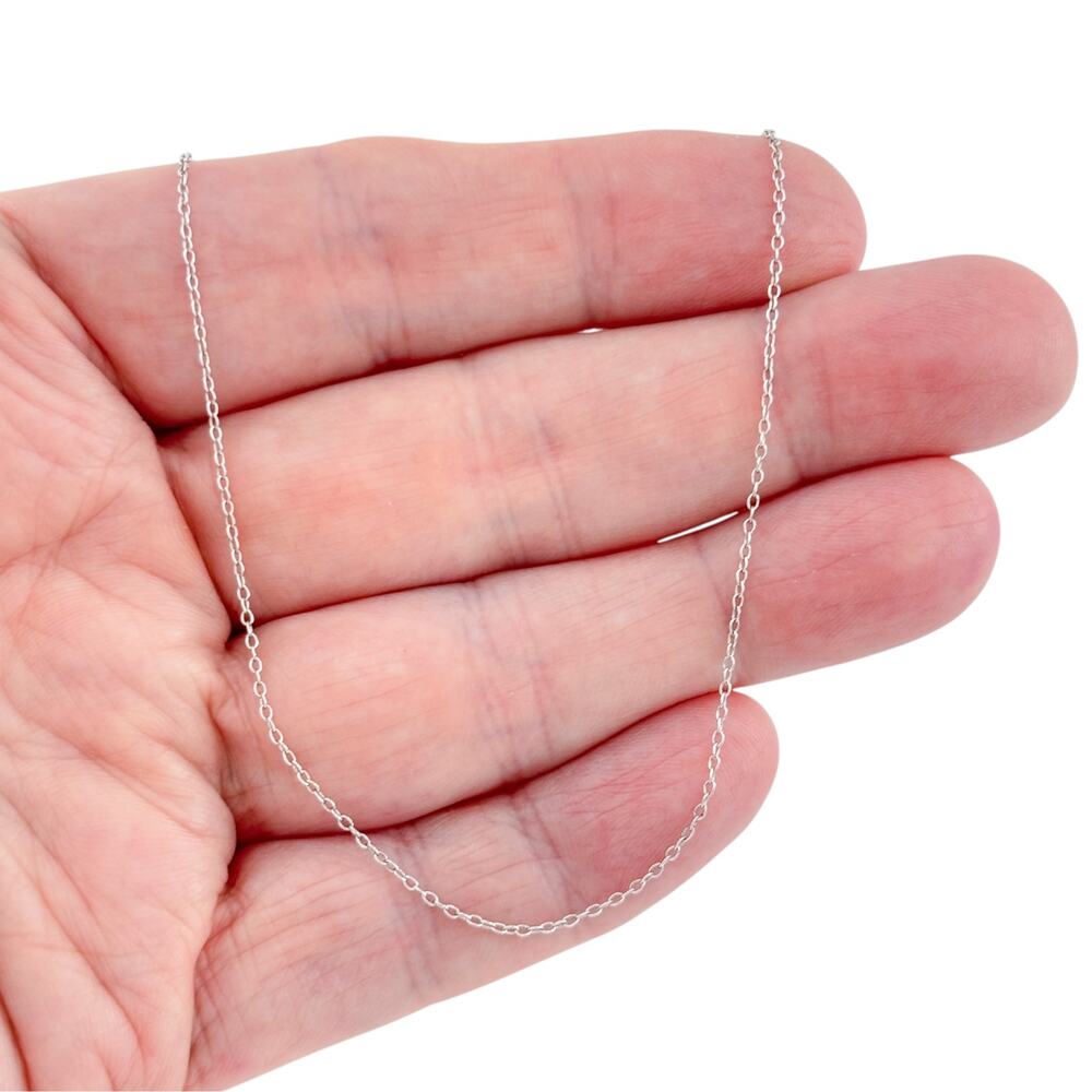 Vintage Italy Sterling Silver 925 Cable Chain Necklace 18"